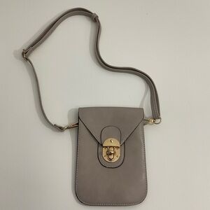 Grey/brown tone mini crossbody